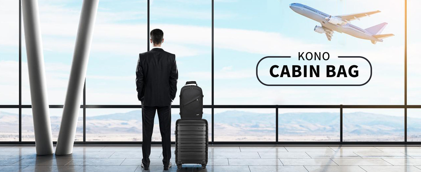 S/M/L Kono Cabin bag-Minimalist, Lightweight, Compatible with Ryanair hand luggage, Travel Backpack, 20L-38L