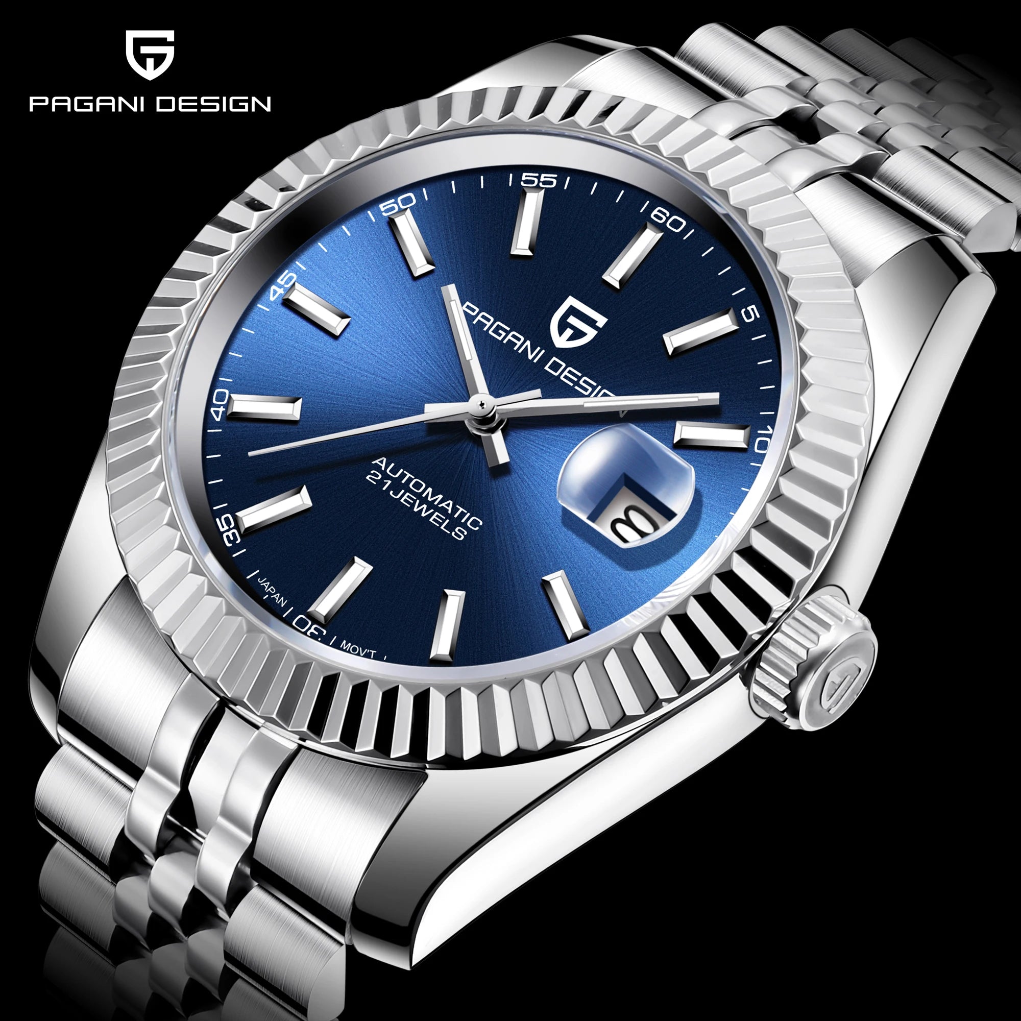 PAGANI DESIGN Man Mechanical Watch Top Brand Luxury Automatic Watch Stainless Steel 100m Waterproof Watch Men Clock Reloj Hombre