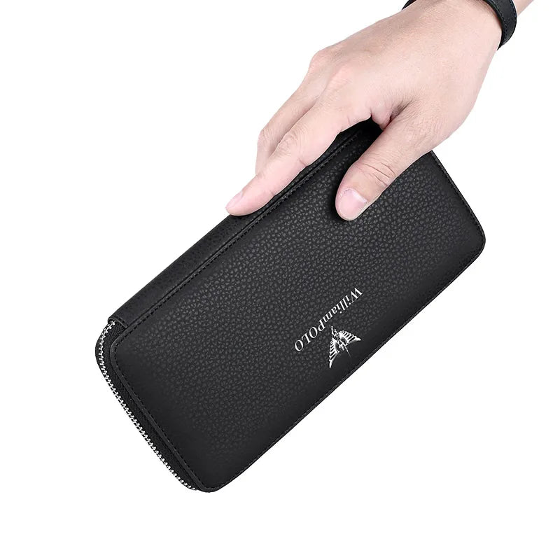 Men's Long Handbag Business Cowhide Large Capacity Wallet Casual Men's Card Bag Zipper Coin Zero Wallet