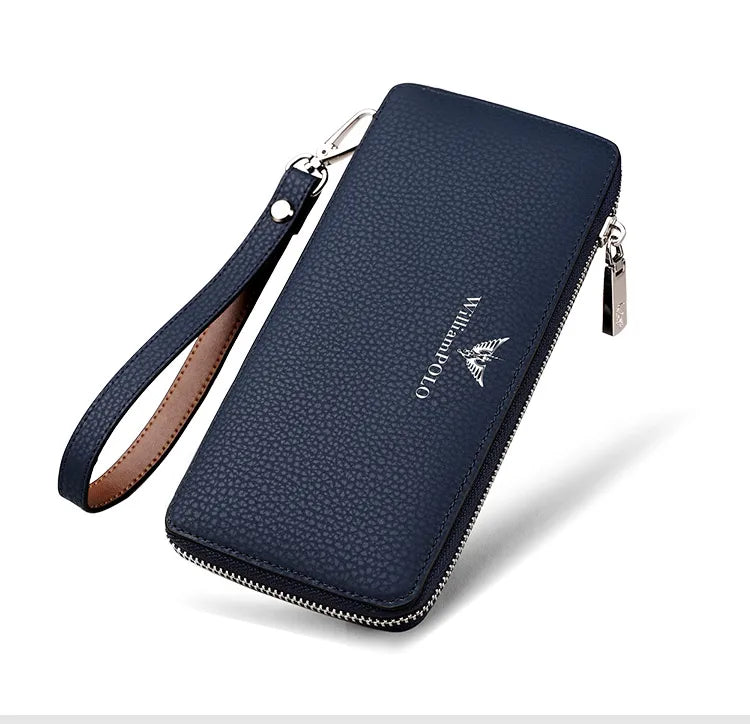 Men's Long Handbag Business Cowhide Large Capacity Wallet Casual Men's Card Bag Zipper Coin Zero Wallet