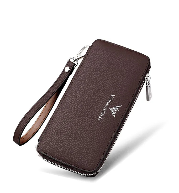 Men's Long Handbag Business Cowhide Large Capacity Wallet Casual Men's Card Bag Zipper Coin Zero Wallet