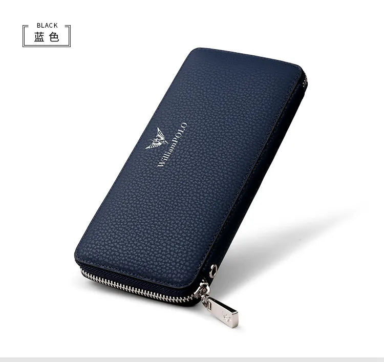 Men's Long Handbag Business Cowhide Large Capacity Wallet Casual Men's Card Bag Zipper Coin Zero Wallet