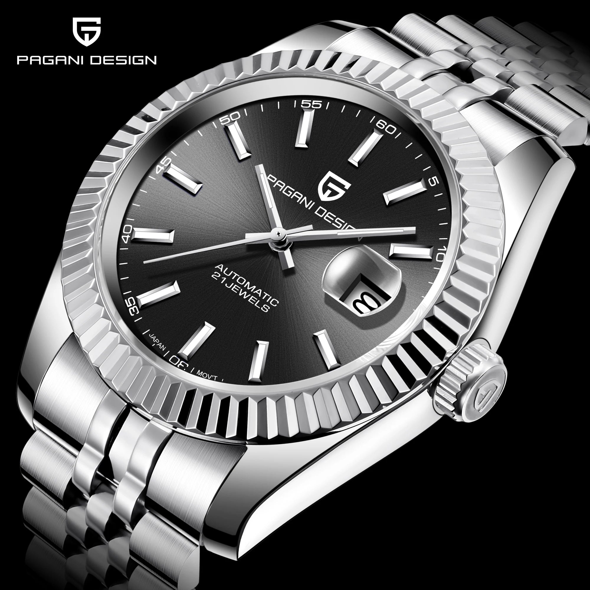 PAGANI DESIGN Man Mechanical Watch Top Brand Luxury Automatic Watch Stainless Steel 100m Waterproof Watch Men Clock Reloj Hombre