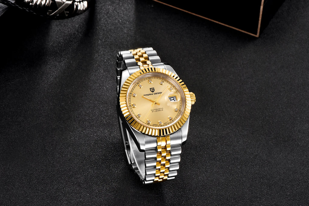 PAGANI DESIGN Man Mechanical Watch Top Brand Luxury Automatic Watch Stainless Steel 100m Waterproof Watch Men Clock Reloj Hombre