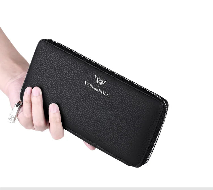Men's Long Handbag Business Cowhide Large Capacity Wallet Casual Men's Card Bag Zipper Coin Zero Wallet