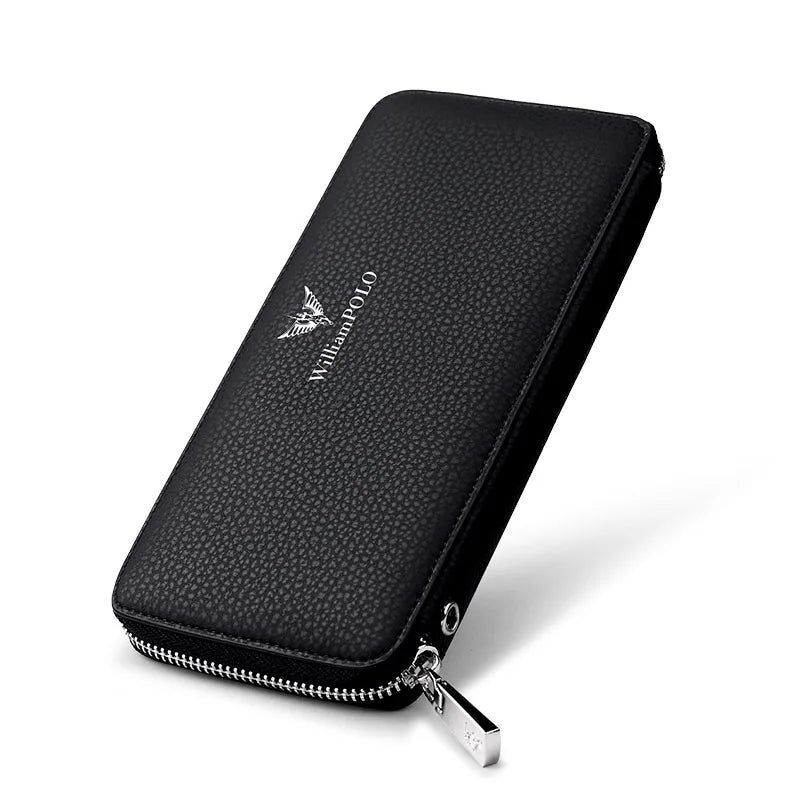 Men's Long Handbag Business Cowhide Large Capacity Wallet Casual Men's Card Bag Zipper Coin Zero Wallet