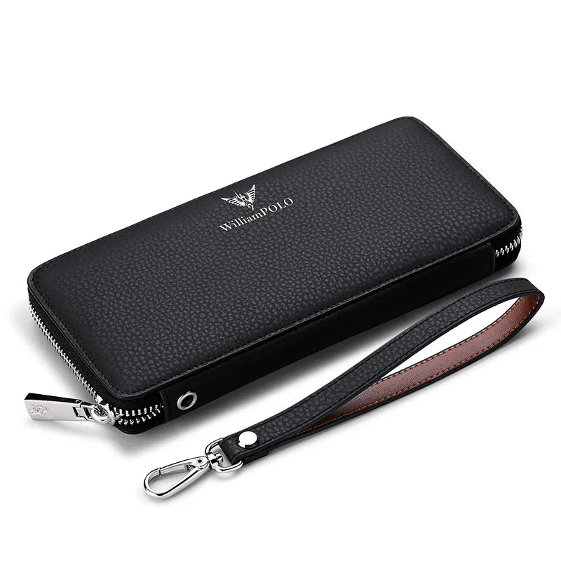 Men's Long Handbag Business Cowhide Large Capacity Wallet Casual Men's Card Bag Zipper Coin Zero Wallet