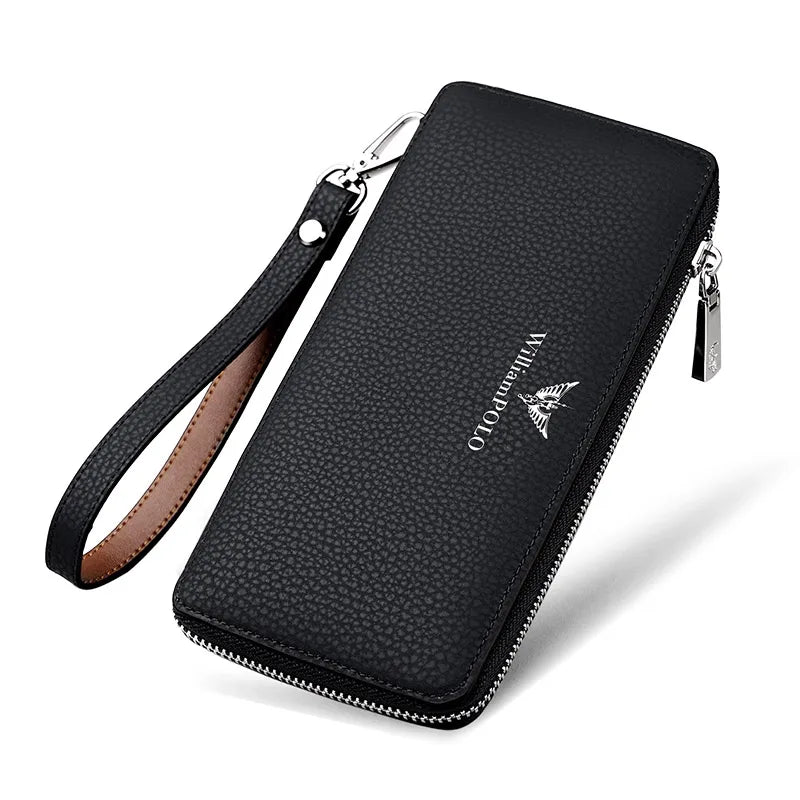 Men's Long Handbag Business Cowhide Large Capacity Wallet Casual Men's Card Bag Zipper Coin Zero Wallet