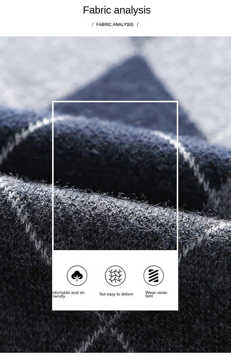 New Fashion Designer Brand Argyle Pullover Diamond Sweater V Neck Knit Vest Men 6% Wool Sleeveless Autum Casual Men Clothing