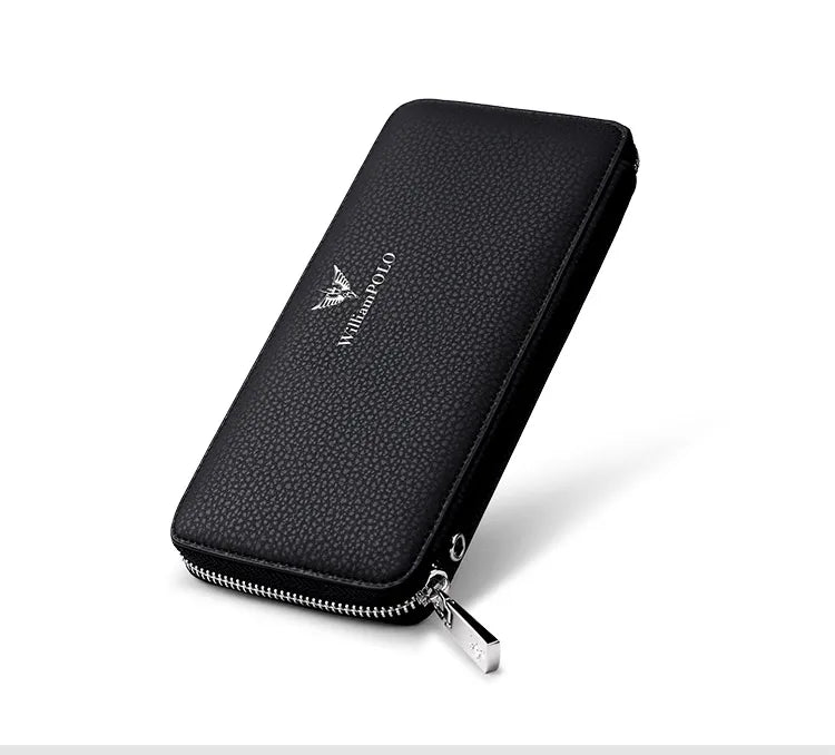 Men's Long Handbag Business Cowhide Large Capacity Wallet Casual Men's Card Bag Zipper Coin Zero Wallet
