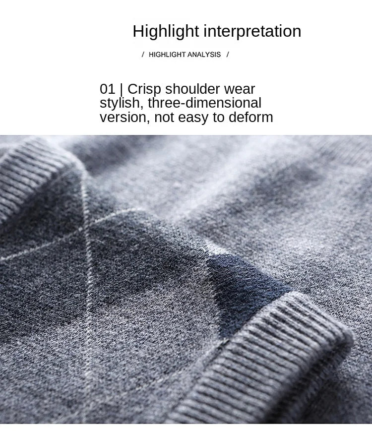 New Fashion Designer Brand Argyle Pullover Diamond Sweater V Neck Knit Vest Men 6% Wool Sleeveless Autum Casual Men Clothing