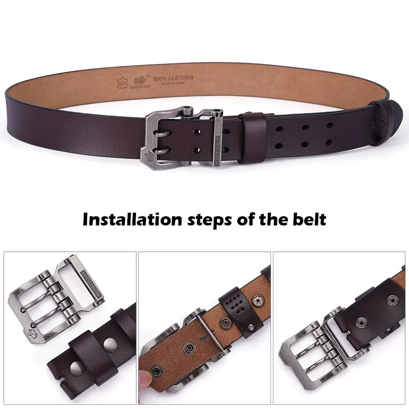 Men Belt Male High Quality Leather Belt Men Male Genuine Leather Strap Luxury Pin Buckle Fancy Vintage Jeans Free Shipping