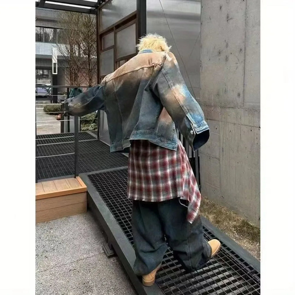 2025 American Retro Y2K New Fashion Men Clothing Street Hip Hop Gothic Harajuku Oversize couple street Joker Jacket Tops