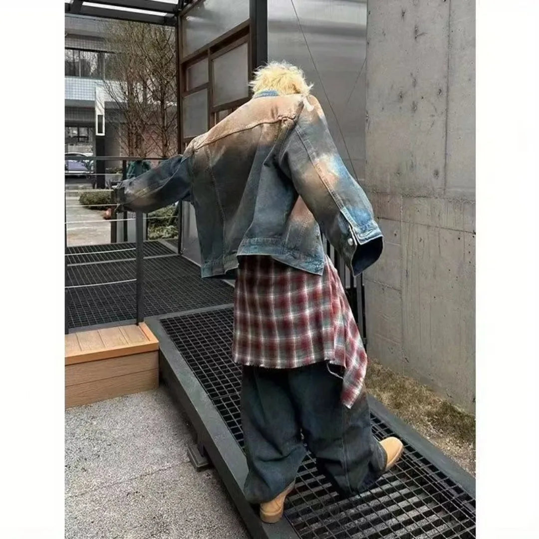 2025 American Retro Y2K New Fashion Men Clothing Street Hip Hop Gothic Harajuku Oversize couple street Joker Jacket Tops
