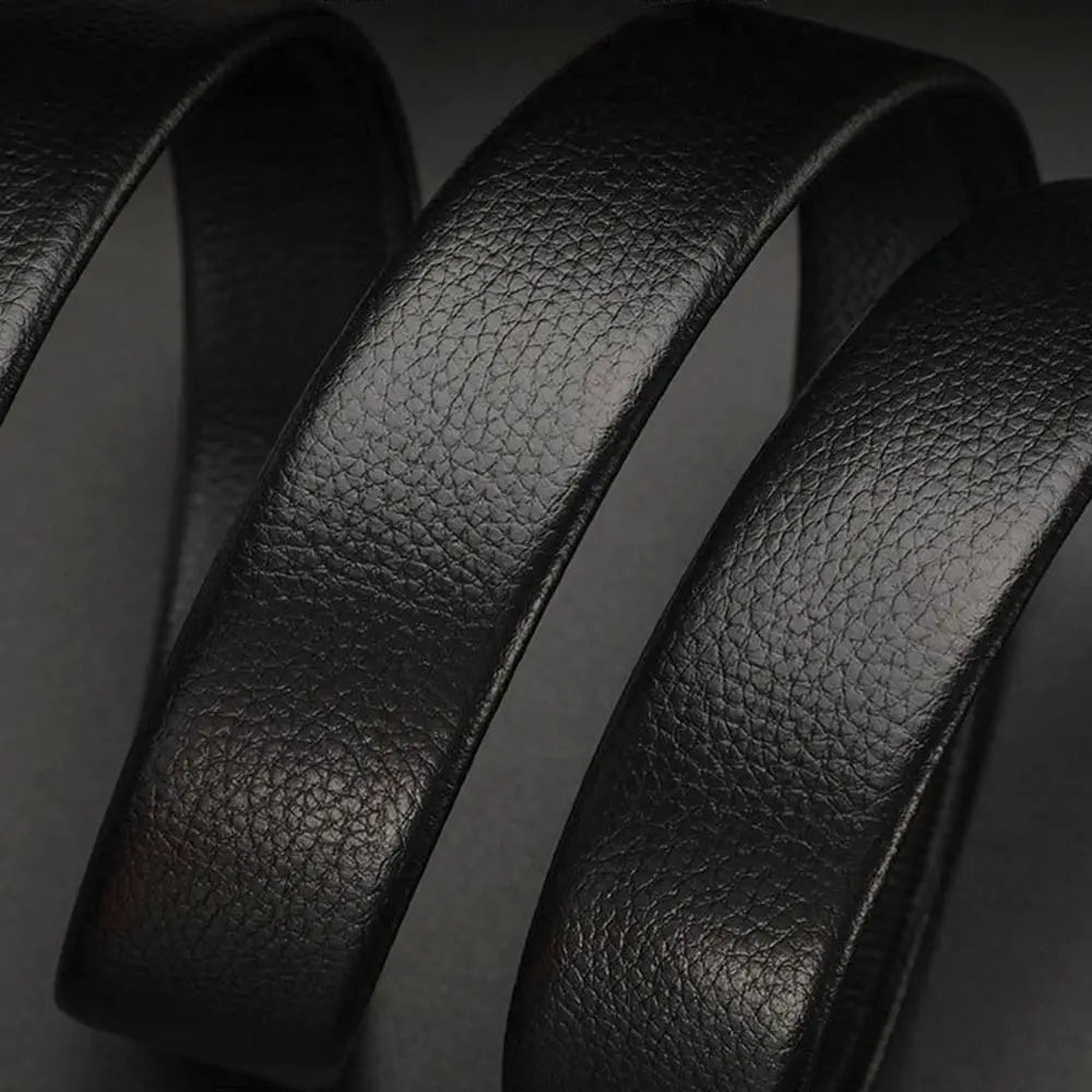 Men Business Time To Run Belt Man Automatic Buckle Leather Belt Golden Waist Buckle Males Luxury Belt Rhinestone Decoration