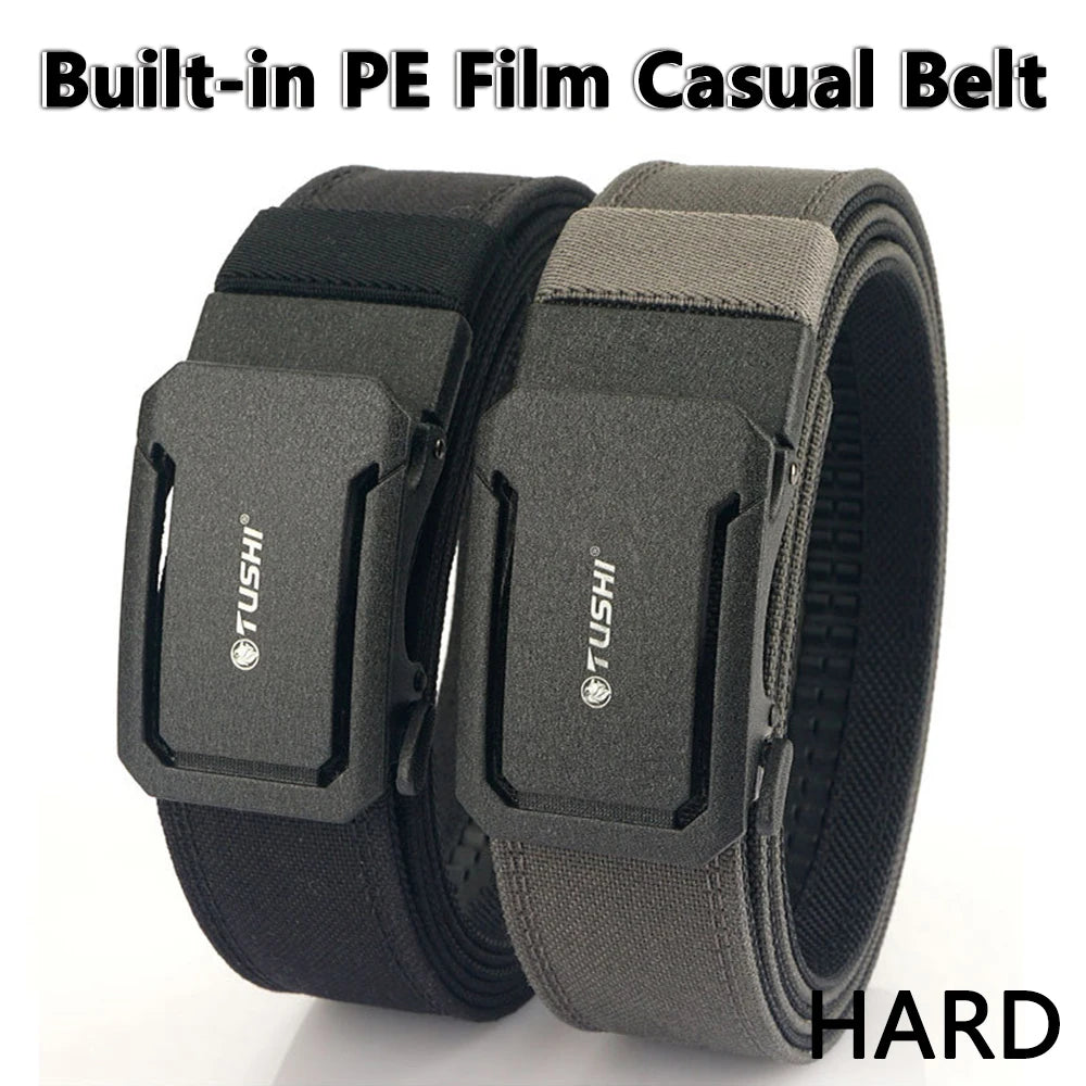 TUSHI Military Tactical Belt for Men Sturdy Nylon Metal Automatic Buckle Police Duty Belt Outdoor Girdle IPSC Sports Accessories
