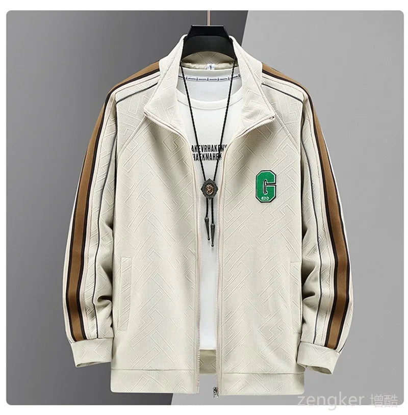 Autumn men's cardigan sweater pants two-piece set casual loose oversized set 160kg 10xl 9XL men clothing  tracksuit Men's Sets