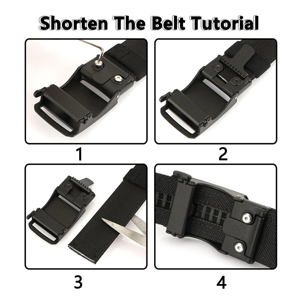 TUSHI 2025 Stiff Tactical Belt for Men Metal Automatic Buckle Military Police Duty Belt 1100D Nylon Gun Belt Casual Girdle Male
