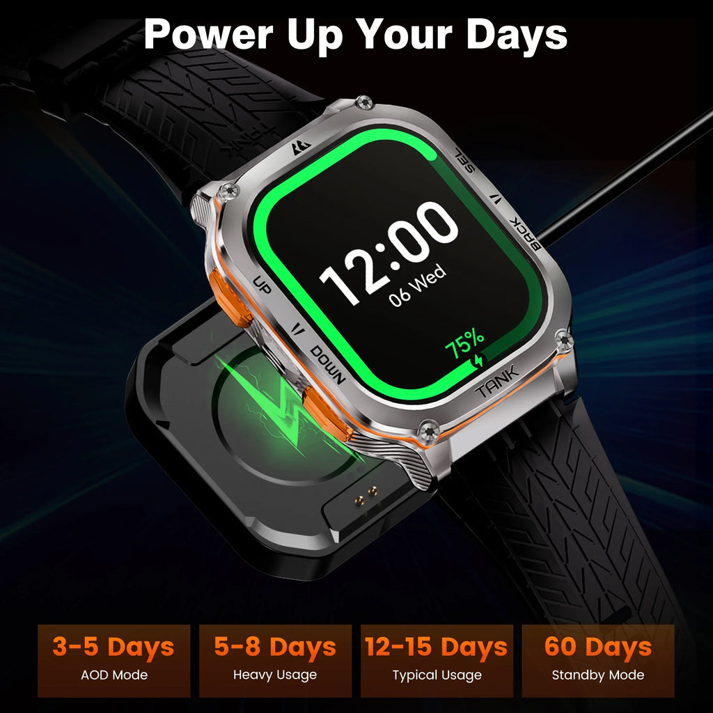 KOSPET TANK M3 Ultra GPS Smart Watch for Men Stainless Steel 5ATM Waterproof Bluetooth Call  24/7 Health Monitor for Android iOS