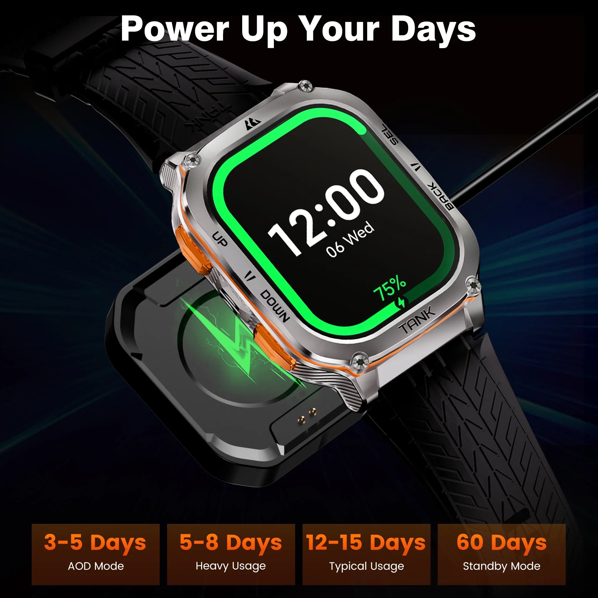 KOSPET TANK M3 Ultra GPS Smart Watch for Men Stainless Steel 5ATM Waterproof Bluetooth Call  24/7 Health Monitor for Android iOS