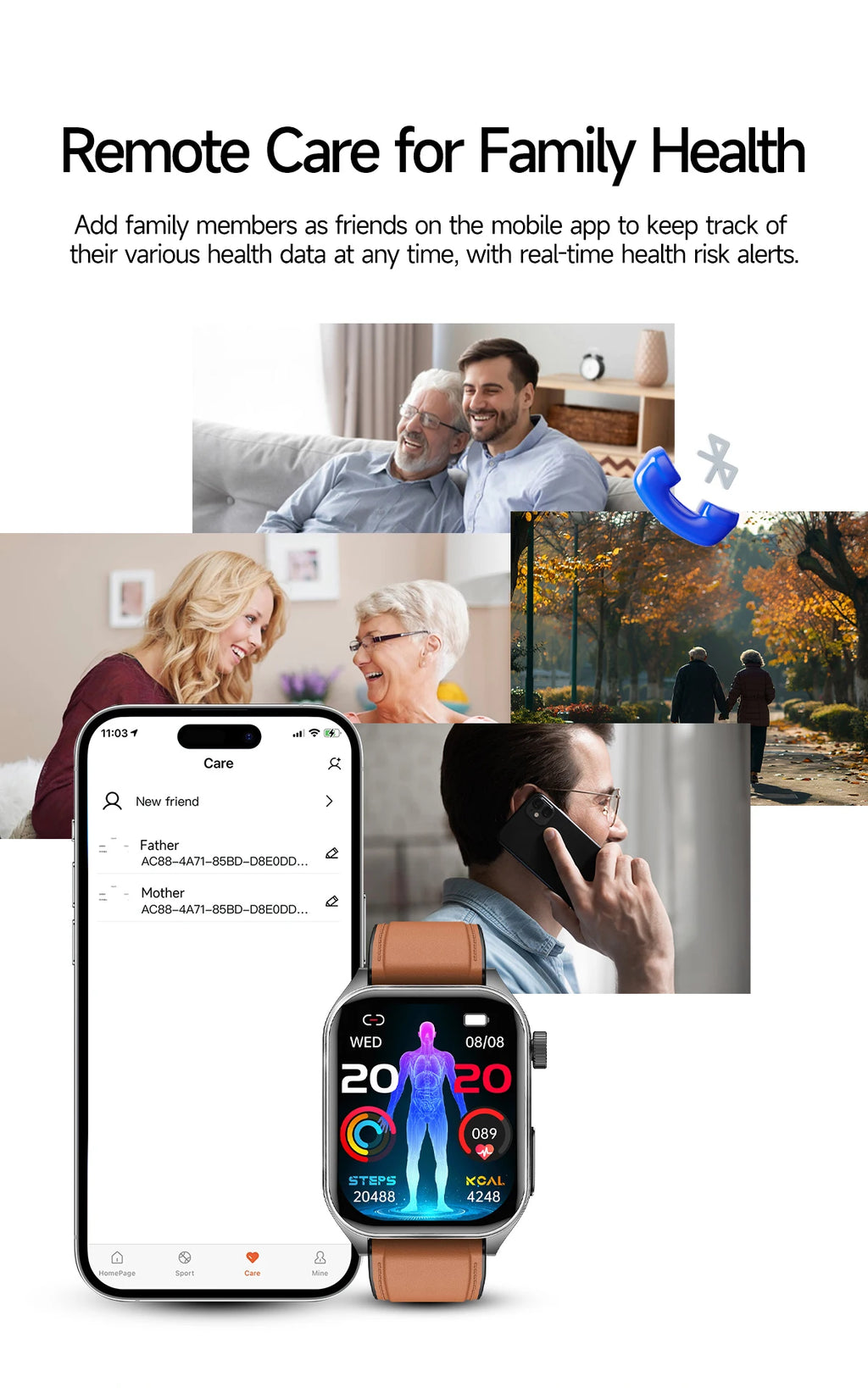 GUHUAVMI New Laser Therapy ECG+PPG Smart Watch Health Monitor Blood Lipids Uric Acid Heart Rate Tracking Monitoring Smartwatches