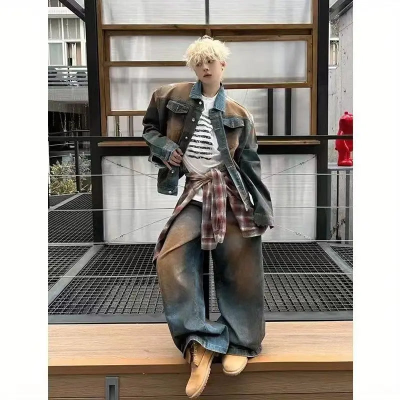 2025 American Retro Y2K New Fashion Men Clothing Street Hip Hop Gothic Harajuku Oversize couple street Joker Jacket Tops