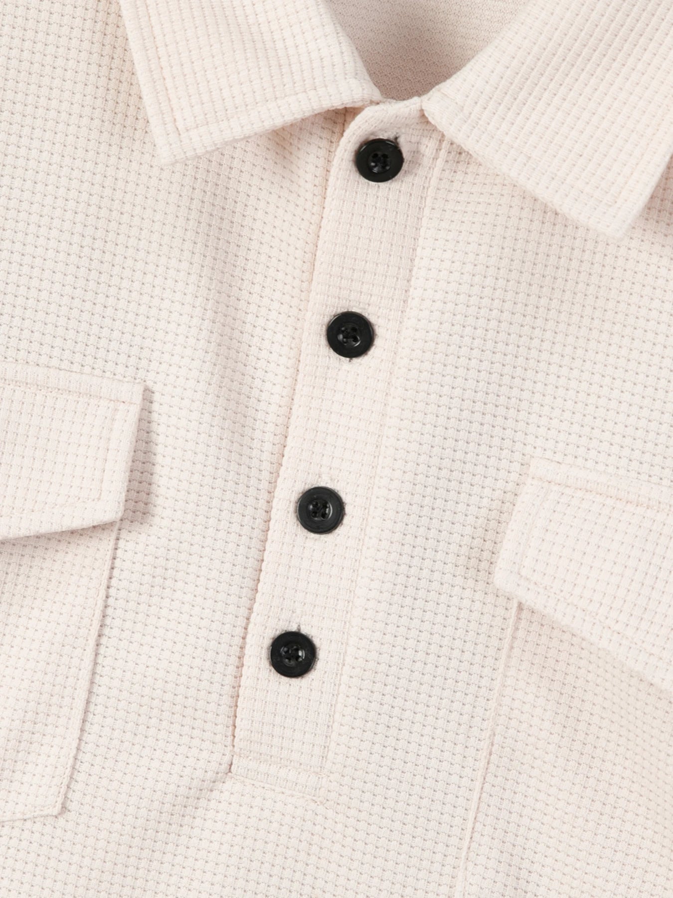 2026 New Men's Waffle Knit Double Pocket Polo Two-Piece Set S-3XL