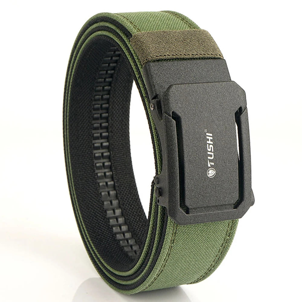 TUSHI Military Tactical Belt for Men Sturdy Nylon Metal Automatic Buckle Police Duty Belt Outdoor Girdle IPSC Sports Accessories