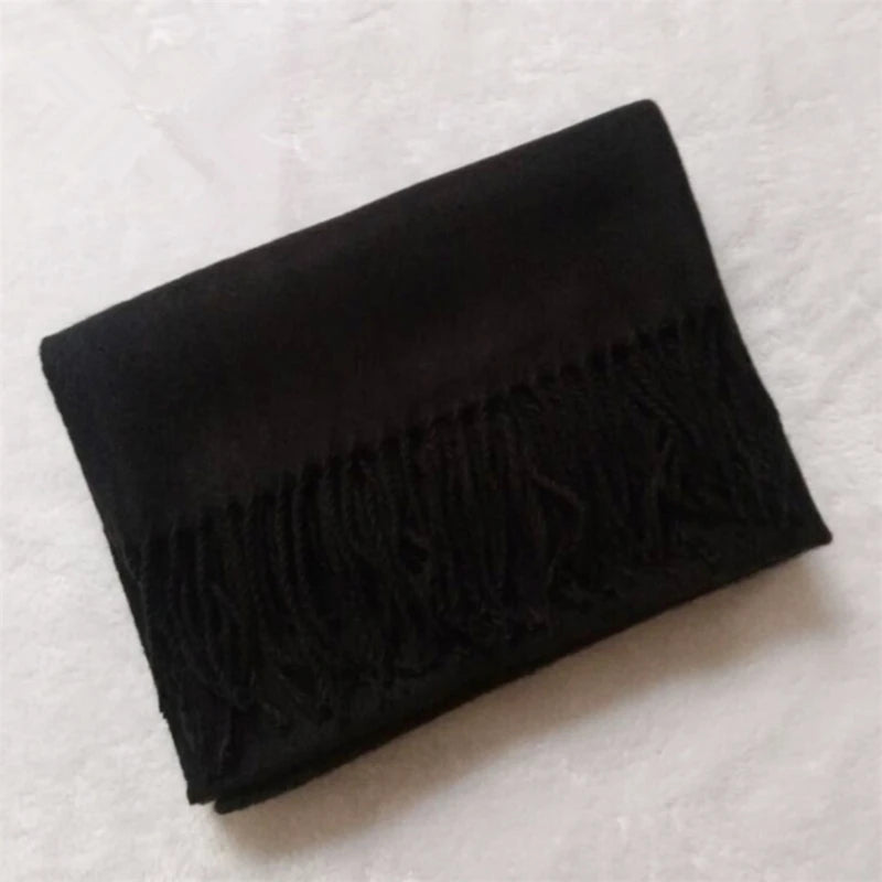 Wool Scarves Winter Soft Warm Cashmere Shawl Thickened Long Tassel Shawl Warm Scarf Fashion Solid Color Women Man Scarf