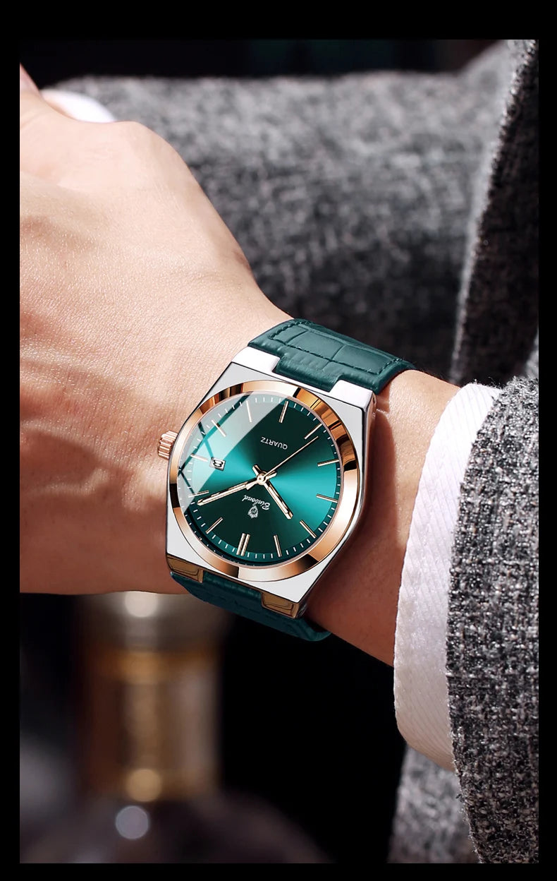 BINBOND Luxury Quartz Wristwatches Luminous Waterproof Auto Date Men's Watch Business Sport Fashion Casual Reloj Leather Clock