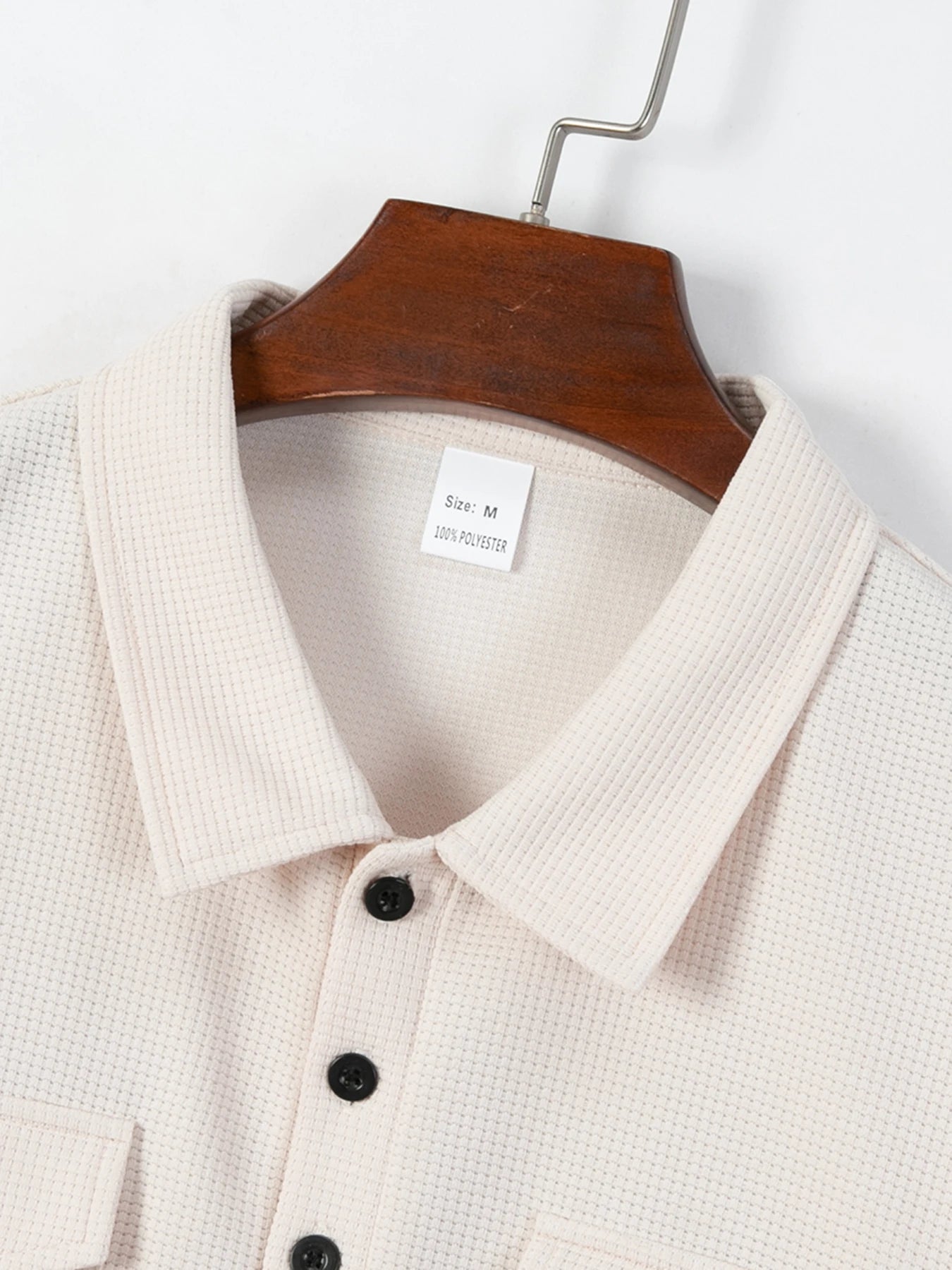 2026 New Men's Waffle Knit Double Pocket Polo Two-Piece Set S-3XL