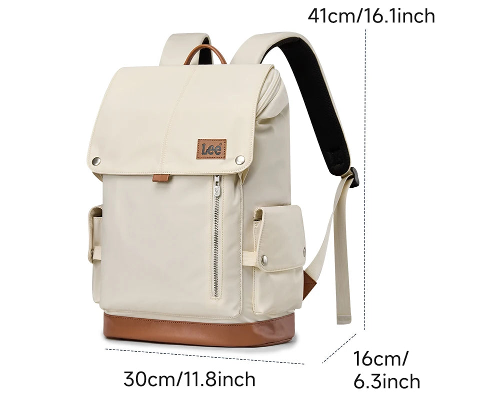 LEE New Korea Style Flip Leather Backpack Women Men Large Capacity Business Commuter Travel Rucksack Buy Laptop School Book Bag