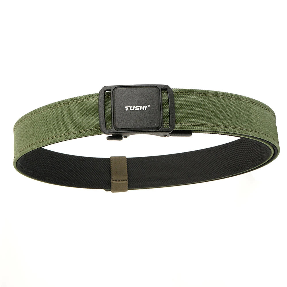 TUSHI 2025 Stiff Tactical Belt for Men Metal Automatic Buckle Military Police Duty Belt 1100D Nylon Gun Belt Casual Girdle Male