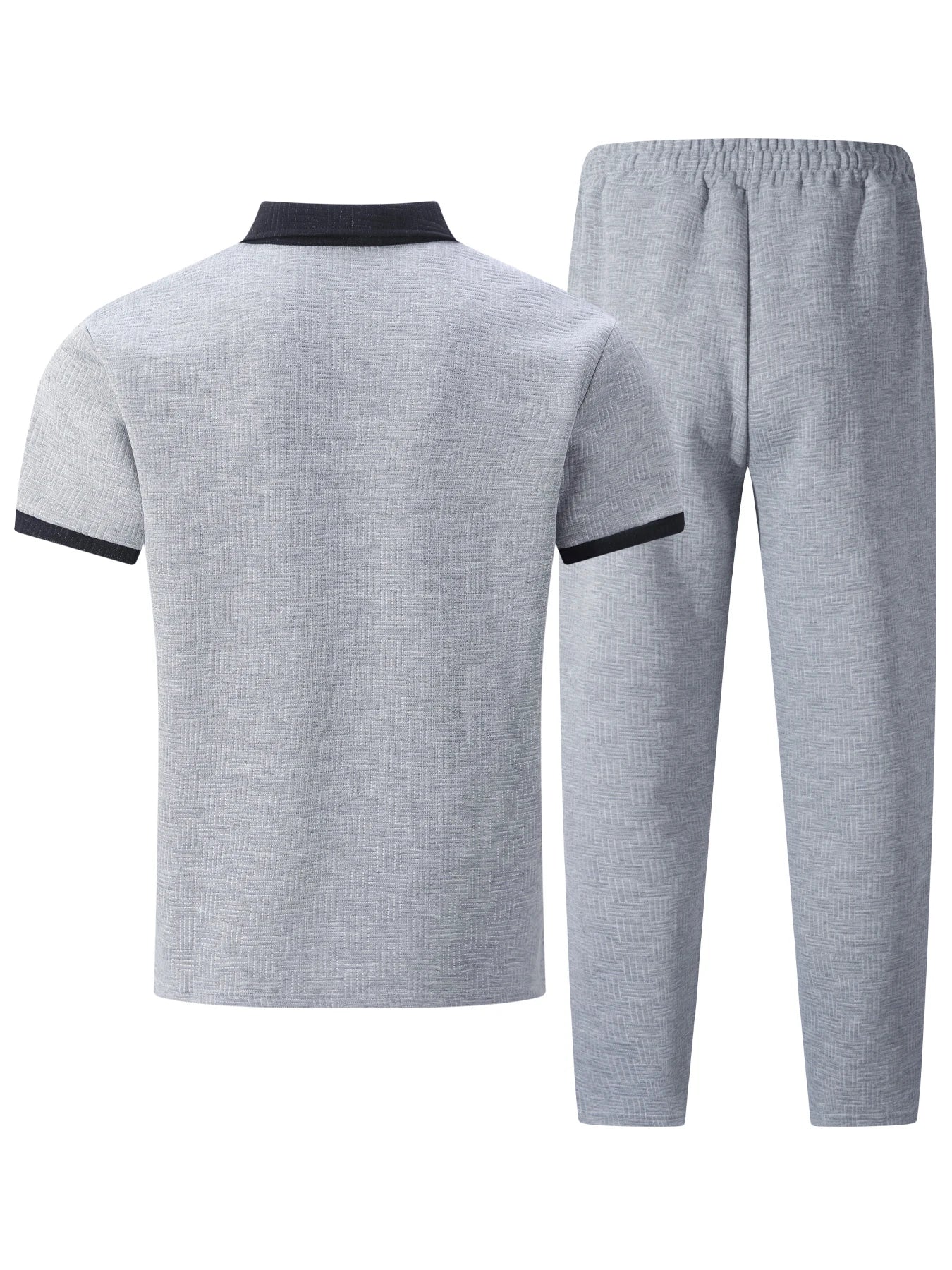 Men's Fashion Two Piece Set Short Sleeve Polo Shirt and Drawstring Shorts Casual Streetwear Tracksuit for Men