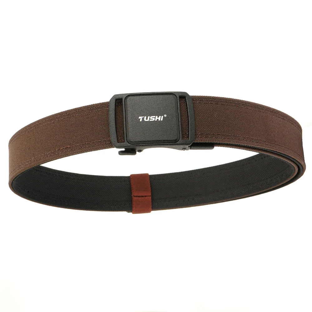 TUSHI 2025 Stiff Tactical Belt for Men Metal Automatic Buckle Military Police Duty Belt 1100D Nylon Gun Belt Casual Girdle Male