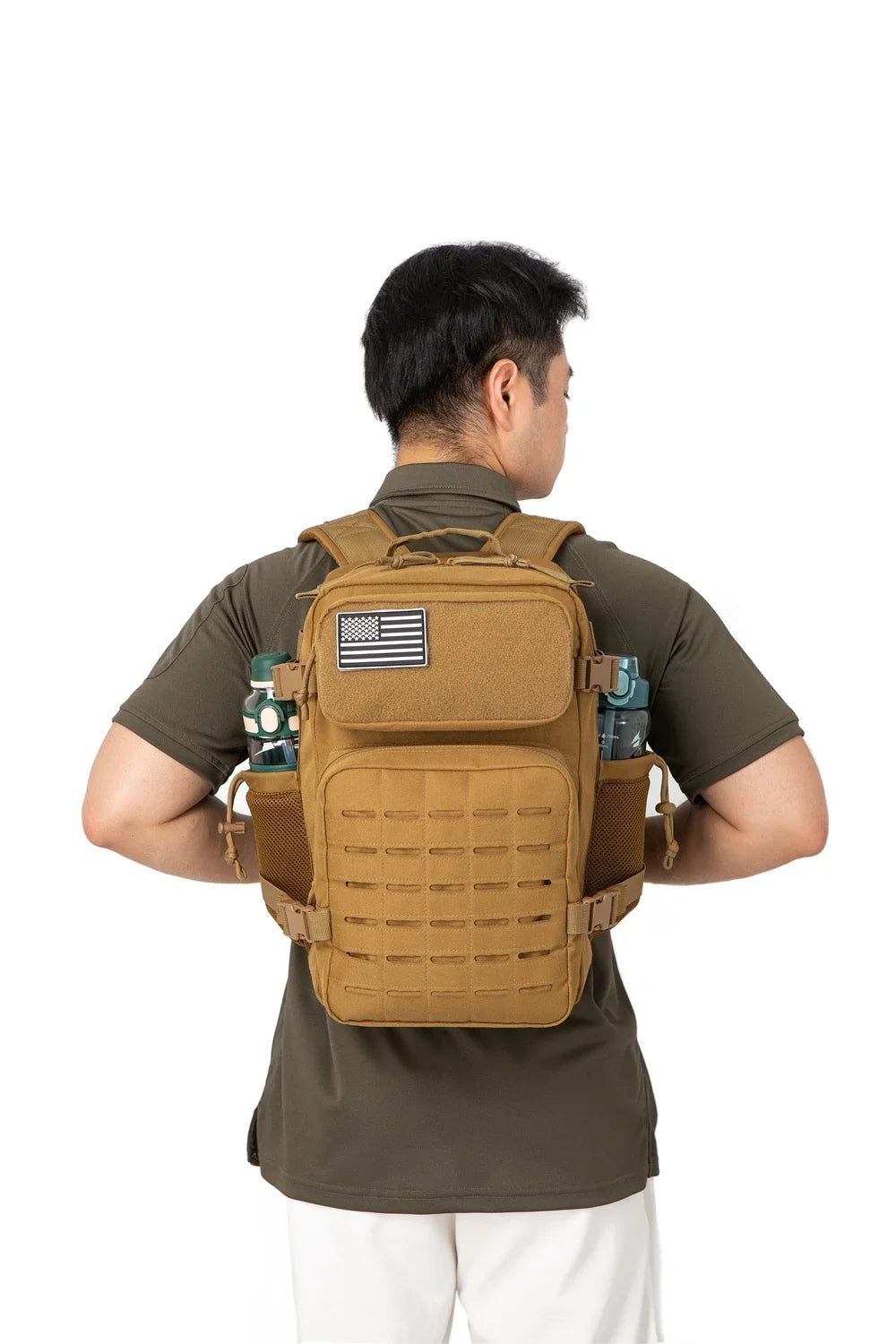25L/45L Tactical Backpack for Men and Women Outdoor Survival Bug Out Bag Small School Rucksack Hking with Bottle Holder