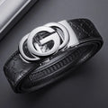 Luxury Men's Belt, Automatic Buckle Belt for Men, High Quality Genuine Leather Belt Printed Design Men's Business Belt Men