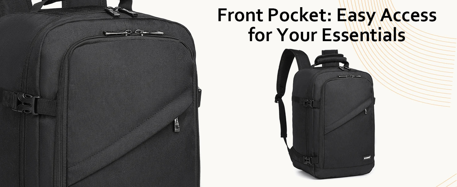 S/M/L Kono Cabin bag-Minimalist, Lightweight, Compatible with Ryanair hand luggage, Travel Backpack, 20L-38L