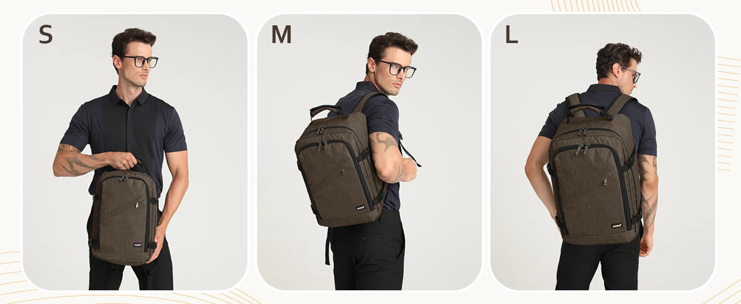 S/M/L Kono Cabin bag-Minimalist, Lightweight, Compatible with Ryanair hand luggage, Travel Backpack, 20L-38L