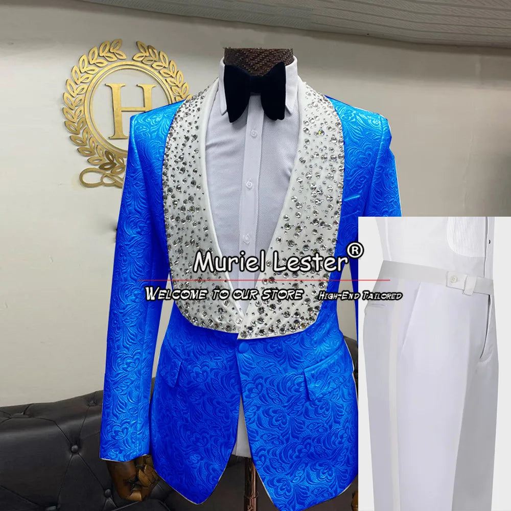 Smoking Business Velvet Suit Jackets For Men With Belt Black Shawl Lapel Groom Blazers Customized Man Party Coat Dinner Outfits