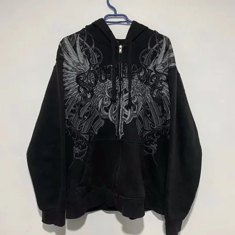 2025 American Retro Y2K New Fashion Men Clothing Street Hip Hop Gothic Harajuku Oversize couple street Joker Jacket Tops