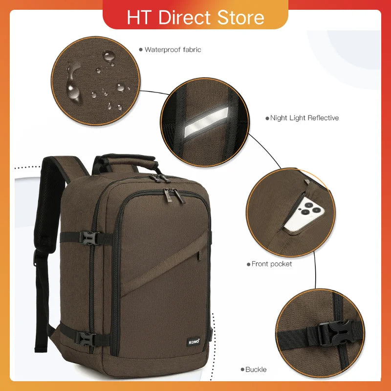 S/M/L Kono Cabin bag-Minimalist, Lightweight, Compatible with Ryanair hand luggage, Travel Backpack, 20L-38L