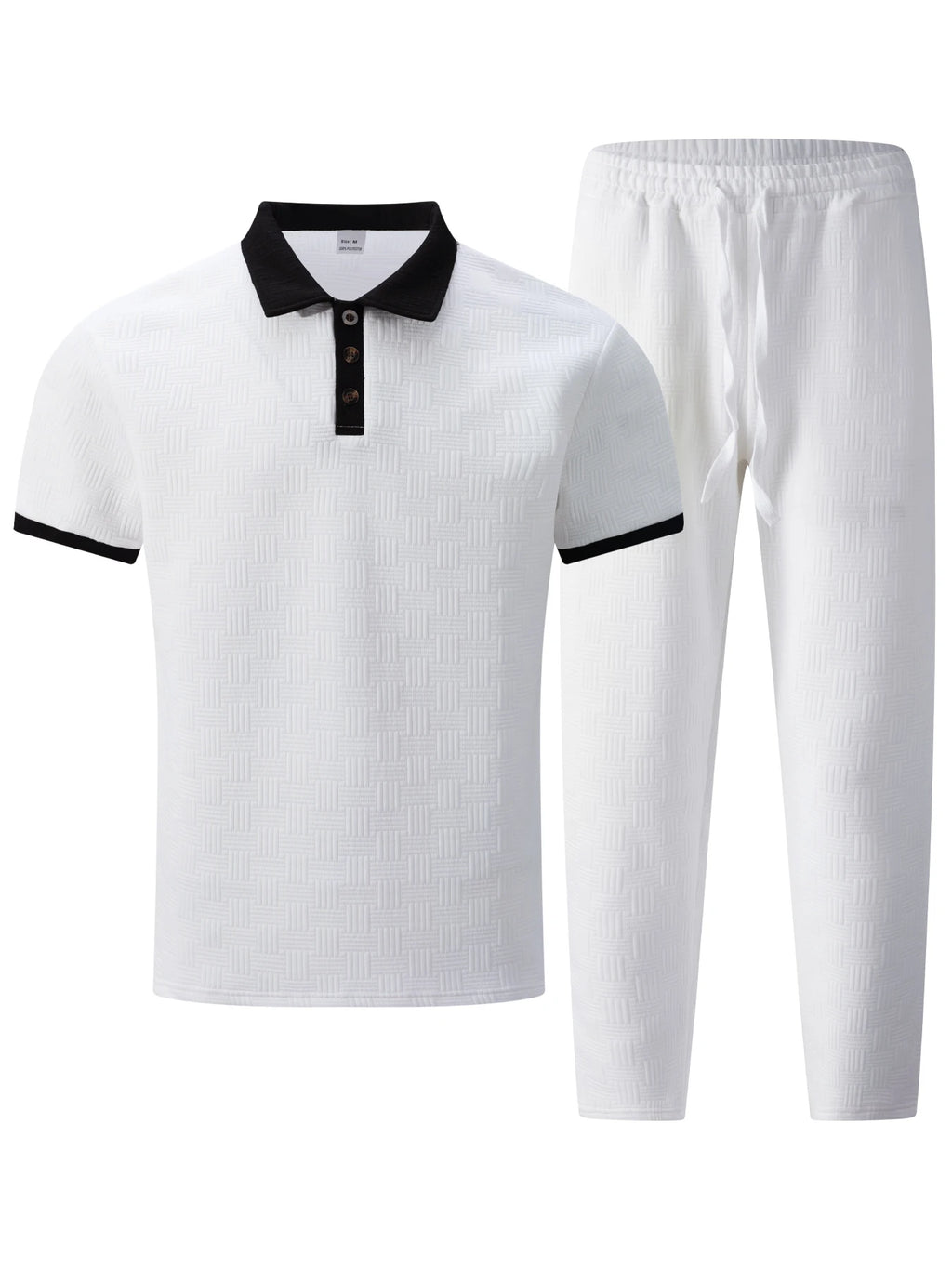 Men's Fashion Two Piece Set Short Sleeve Polo Shirt and Drawstring Shorts Casual Streetwear Tracksuit for Men
