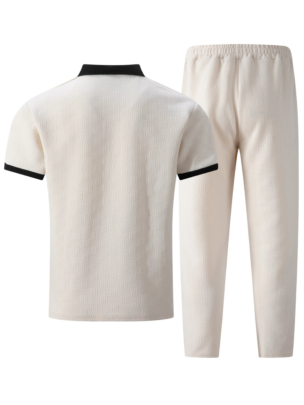 Men's Fashion Two Piece Set Short Sleeve Polo Shirt and Drawstring Shorts Casual Streetwear Tracksuit for Men