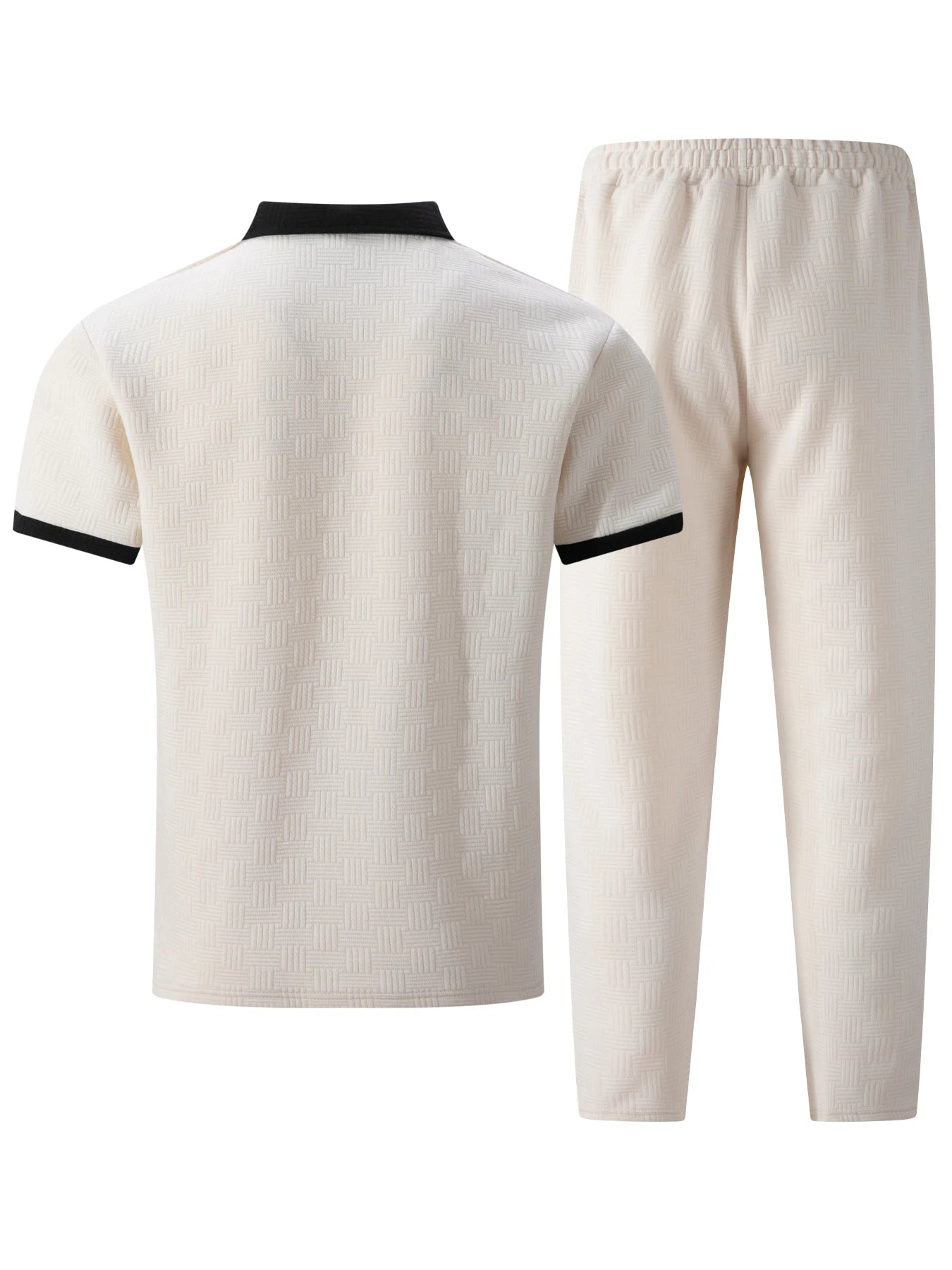 Men's Fashion Two Piece Set Short Sleeve Polo Shirt and Drawstring Shorts Casual Streetwear Tracksuit for Men