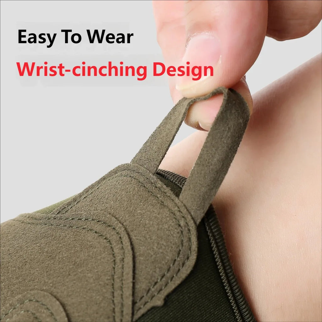 CHRLCK Men Anti-Scratch Cycling Tactics Gloves Wear-resistant Full Finger Hiking Gloves Summer Non-Slip Camping Training Gloves