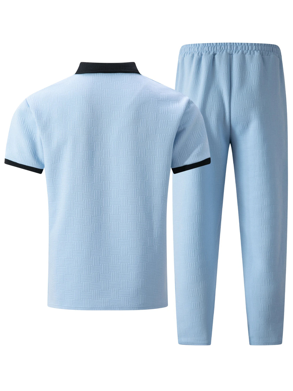 Men's Fashion Two Piece Set Short Sleeve Polo Shirt and Drawstring Shorts Casual Streetwear Tracksuit for Men