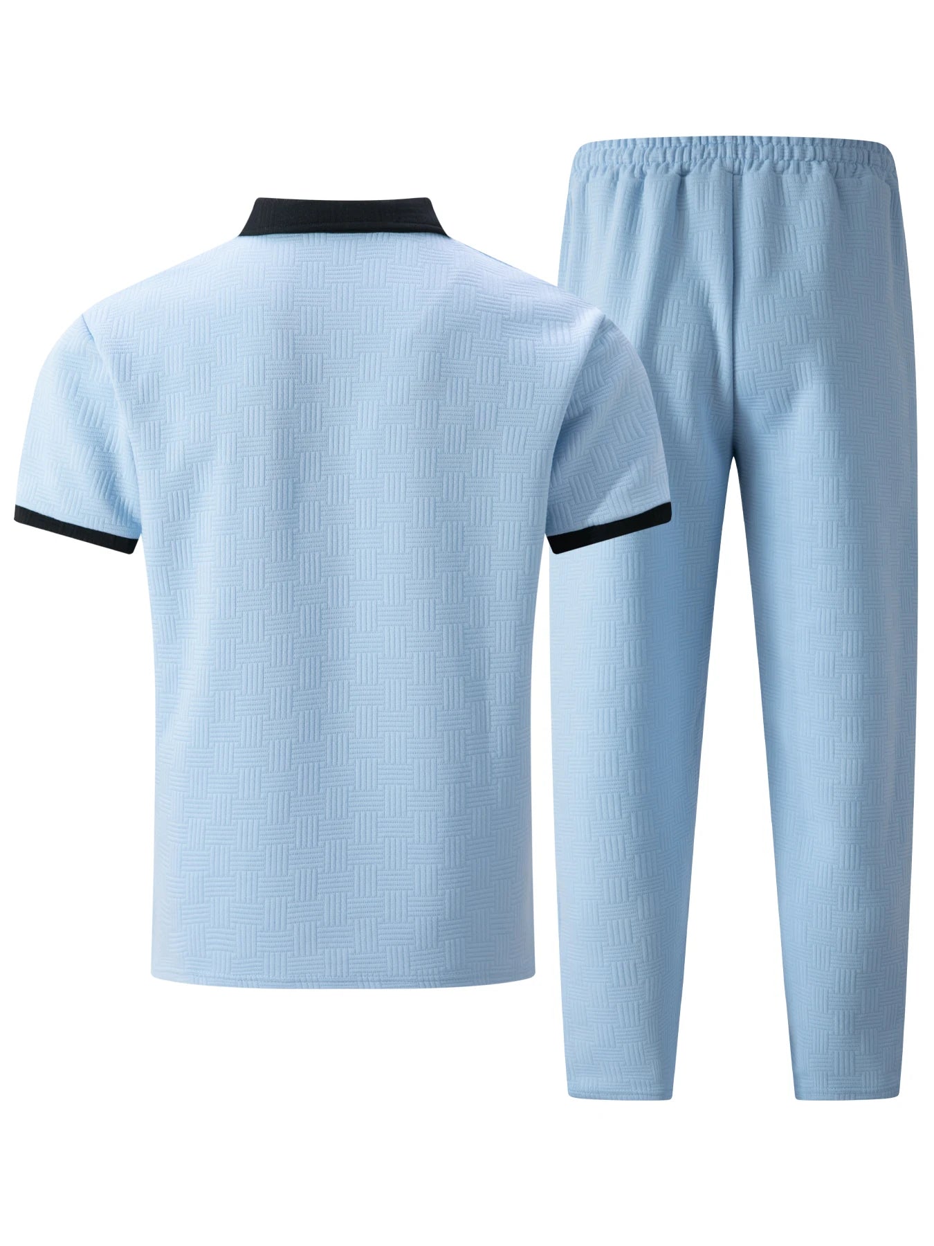 Men's Fashion Two Piece Set Short Sleeve Polo Shirt and Drawstring Shorts Casual Streetwear Tracksuit for Men