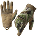 CHRLCK Men Anti-Scratch Cycling Tactics Gloves Wear-resistant Full Finger Hiking Gloves Summer Non-Slip Camping Training Gloves