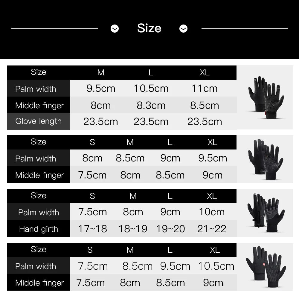 Winter Gloves For Men Waterproof Windproof Cold Gloves Snowboard Motorcycle Riding Driving Warm Touchscreen Glove